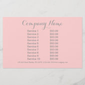 Moderne bioscoopminimalist Cosmetoloog lichtroze Flyer (Achterkant)