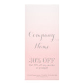 Moderne bioscoopminimalist Cosmetoloog lichtroze Reclamekaart (Voorkant)