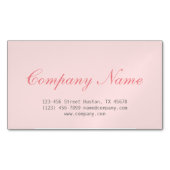 Moderne bioscoopminimalist Cosmetoloog lichtroze Visitekaartje Magneet (Voorkant)