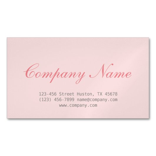 Moderne bioscoopminimalist Cosmetoloog lichtroze Visitekaartje Magneet (Voorkant)