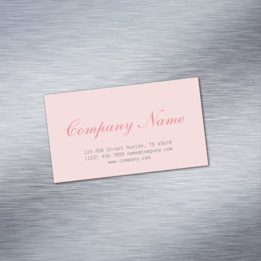 Moderne bioscoopminimalist Cosmetoloog lichtroze Visitekaartje Magneet (Voorbeeld)