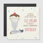 Moderne 'Birthday' Ice Cream Simple Whimsical Magn (Voorkant / Achterkant)