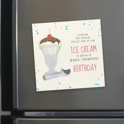 Moderne 'Birthday' Ice Cream Simple Whimsical Magn