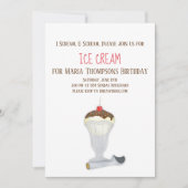 Moderne 'Birthday'-ijsroom minimalistisch eenvoudi Kaart (Voorkant)