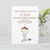 Moderne 'Birthday'-ijsroom minimalistisch eenvoudi Kaart (Staand voorkant)