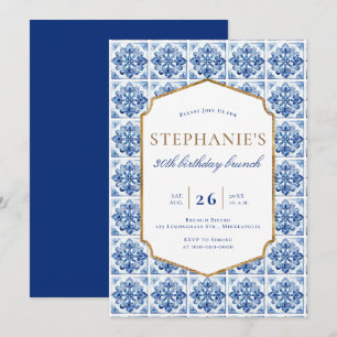 Moderne Bistro Brunch Lijst Blauwe Tegel 30e Verja Kaart