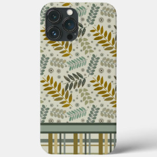 Moderne blaadjes geruite patrooninspiratie Case-Mate iPhone case