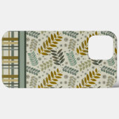 Moderne blaadjes geruite patrooninspiratie Case-Mate iPhone case (Achterkant (horizontaal))