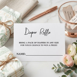 Moderne Blach & Witte Baby showers Luierloof Informatiekaartje