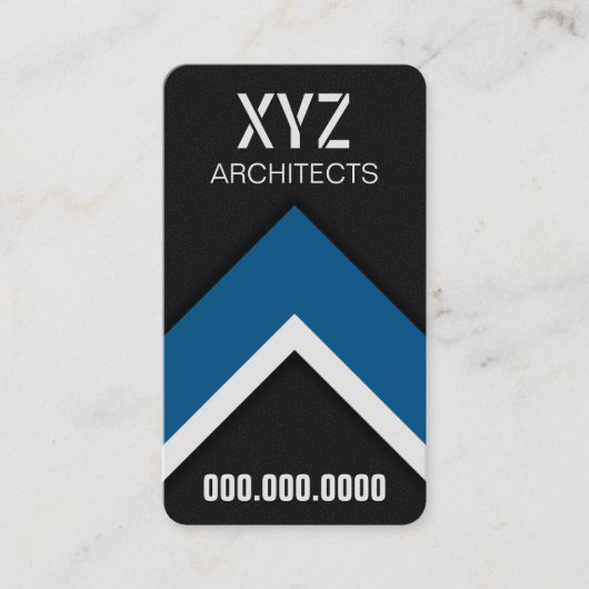 Moderne Black and Blue Architect Visitekaartjes (Voorkant)