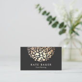 Moderne Black and Gold Event Planner Visitekaartje (Staand voorkant)
