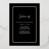 Moderne Black Arch Foto Afstudeerfeest Folie Uitnodiging (Achterkant)