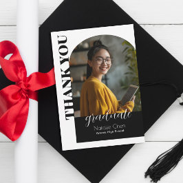 Moderne Black Arch Foto Afstuderen Dank u kaart