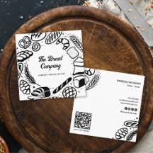 Moderne Black Baked Goods Border QR Code Bakkerij