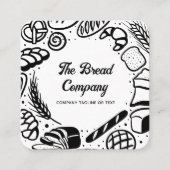 Moderne Black Baked Goods Border QR Code Bakkerij Vierkante Visitekaartje (Voorkant)