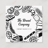 Moderne Black Baked Goods Border QR Code Bakkerij Vierkante Visitekaartje (Voorkant)