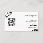 Moderne Black Baked Goods Border QR Code Bakkerij Visitekaartje (Achterkant)