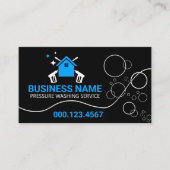 Moderne Black Blue Power Wash House reiniging Visitekaartje (Voorkant)