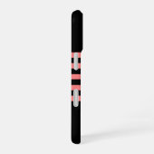 Moderne Black Blush Pink Stripe Monogrammed iPhone 16 Hoesje (Rechterkant)