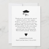 Moderne Black Bow Afstuderen Foto Bedankkaart (Achterkant)