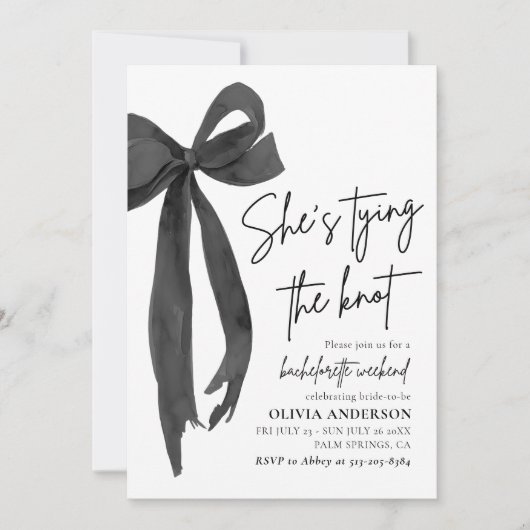 Moderne Black Bow Bachelorette Weekendroute Kaart (Voorkant)