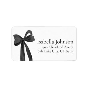 Moderne Black Bow Coquette Retour Adres Labels