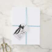 Moderne Black Bow Coquette Verjaardag Bedankt Cadeaulabel (Met Touw)