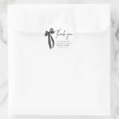 Moderne Black Bow Coquette Verjaardag Bedankt Ronde Sticker (Tas)