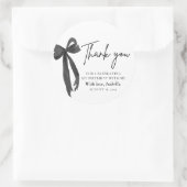 Moderne Black Bow Coquette Verjaardag Bedankt Ronde Sticker (Tas)