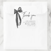 Moderne Black Bow Coquette Verjaardag Bedankt Vierkante Sticker (Tas)