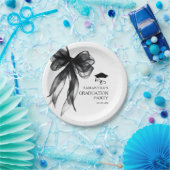 Moderne Black Bow Graduation Party Papieren Bordje (Feest)