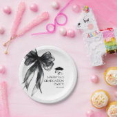 Moderne Black Bow Graduation Party Papieren Bordje (Feest)