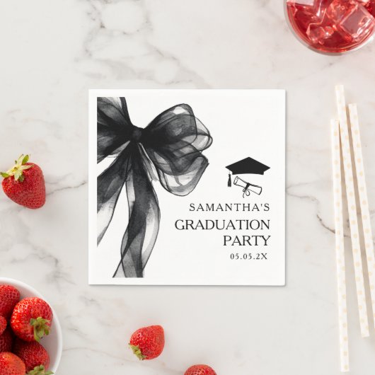 Moderne Black Bow Graduation Party Servet (Insitu)