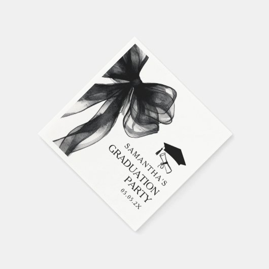 Moderne Black Bow Graduation Party Servet (Hoek)