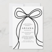 Moderne Black Bow Graduation Party Uitnodiging (Voorkant)