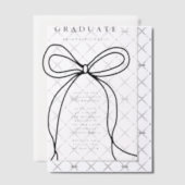Moderne Black Bow Graduation Party Vellum Uitnodigingen (Offset (Uitnodiging))