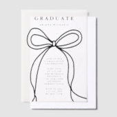 Moderne Black Bow Graduation Party Vellum Uitnodigingen (Offset)