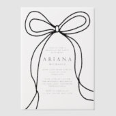 Moderne Black Bow Graduation Party Vellum Uitnodigingen (Voorkant)