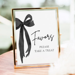 Moderne Black Bow Graduation Party Voorkeur Teken Poster
