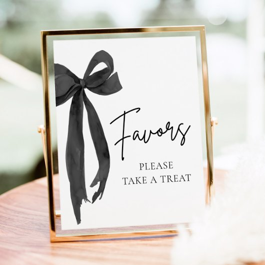 Moderne Black Bow Graduation Party Voorkeur Teken Poster