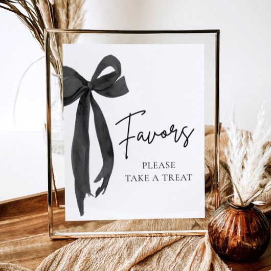 Moderne Black Bow Graduation Party Voorkeur Teken Poster