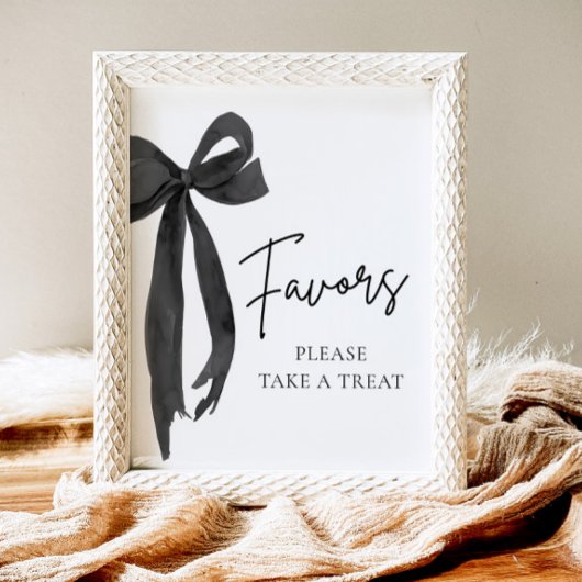 Moderne Black Bow Graduation Party Voorkeur Teken Poster