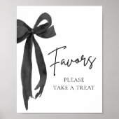 Moderne Black Bow Graduation Party Voorkeur Teken Poster (Voorkant)