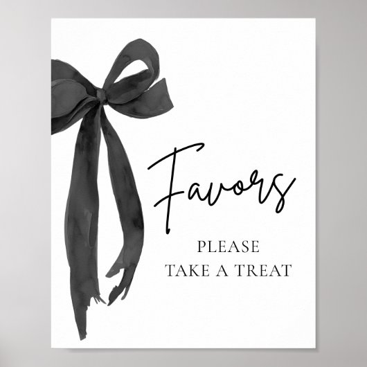 Moderne Black Bow Graduation Party Voorkeur Teken Poster (Voorkant)