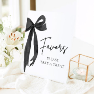 Moderne Black Bow Graduation Party Voorkeur Teken Reclamebord Met Voetstuk
