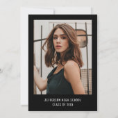 Moderne Black Bow Photo Graduation Party Kaart (Achterkant)