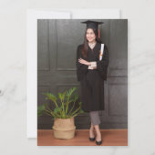 Moderne Black Bow Photo Graduation Party Uitnodigi Aankondiging (Achterkant)