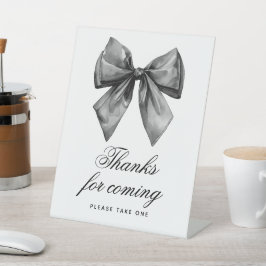 Moderne Black Bow Shower Bedankt voor Coming Sign Reclamebord Met Voetstuk