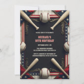 Moderne Black Boys Sport Baseball Verjaardagsfeest Kaart (Voorkant)