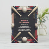 Moderne Black Boys Sport Baseball Verjaardagsfeest Kaart (Staand voorkant)